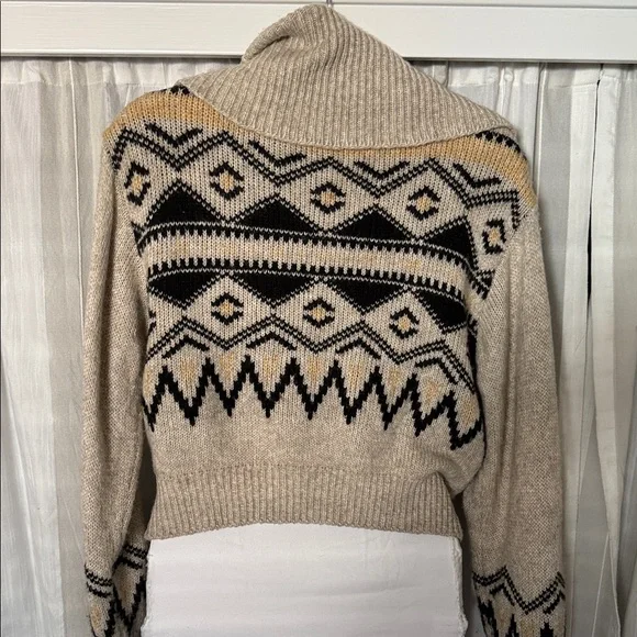 Who What Wear Fair Isle Cardigan Sweater Women’s Small Cream Geometric Knit - Picture 5 of 6